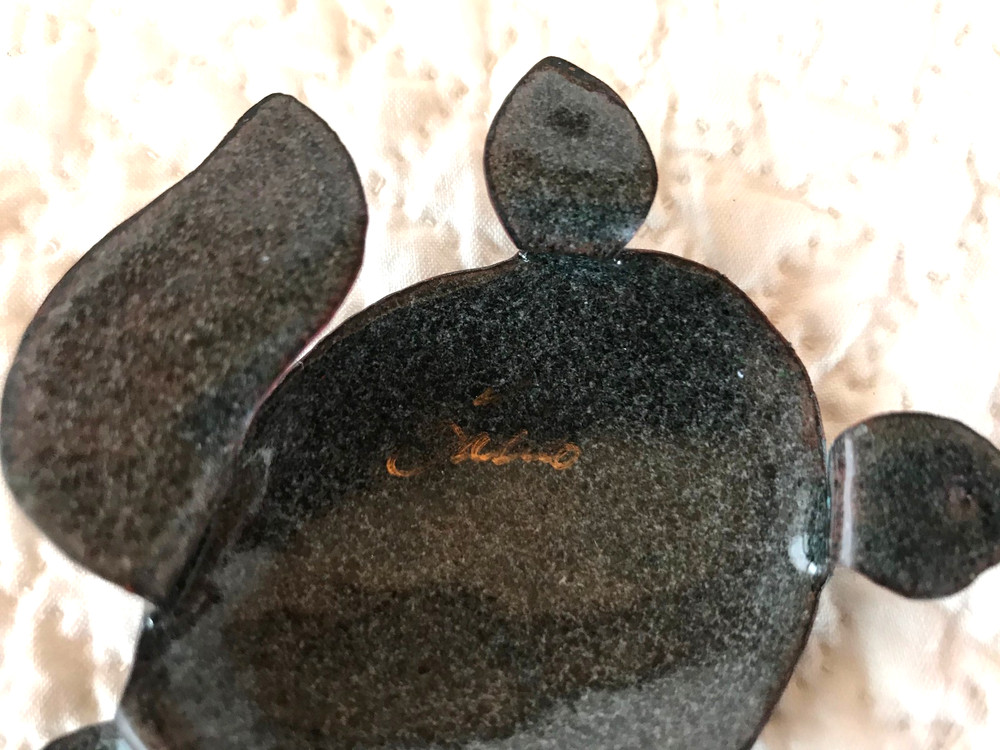 Enamel Signed Lallio Turtle