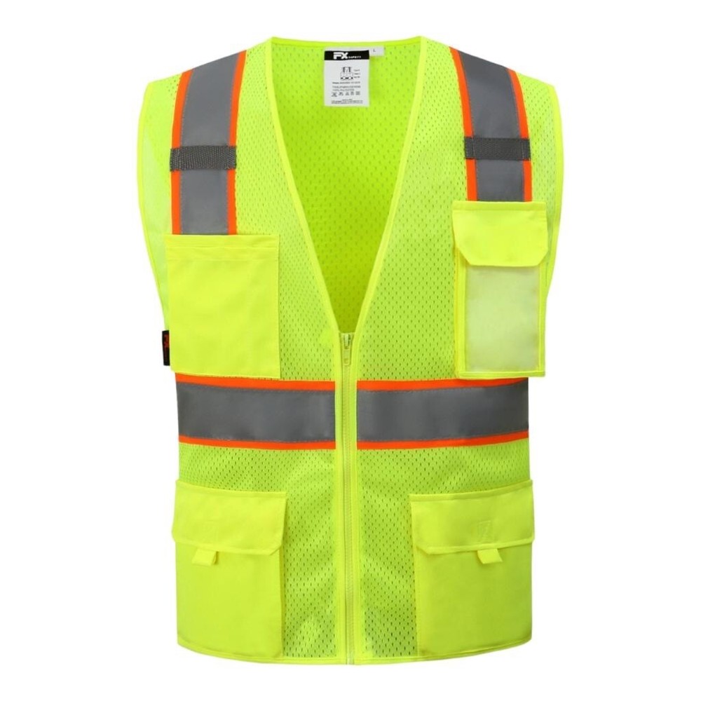 GREEN SAFETY VEST MESH FABRIC
