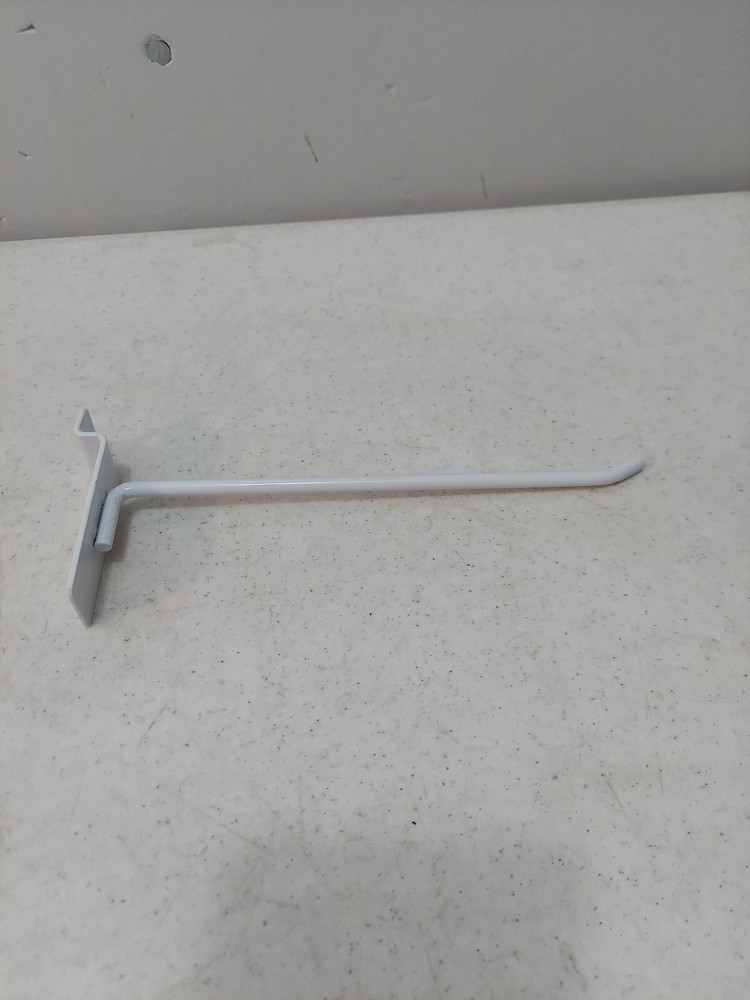 12 8" White Slatwall Hooks