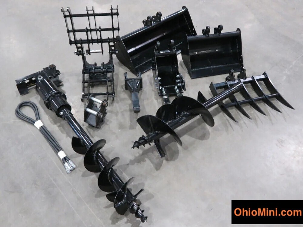 XTreme Duty Mini Excavator Attachment Set 1-2 ton. New 11 Piece! 18-Yr Seller!