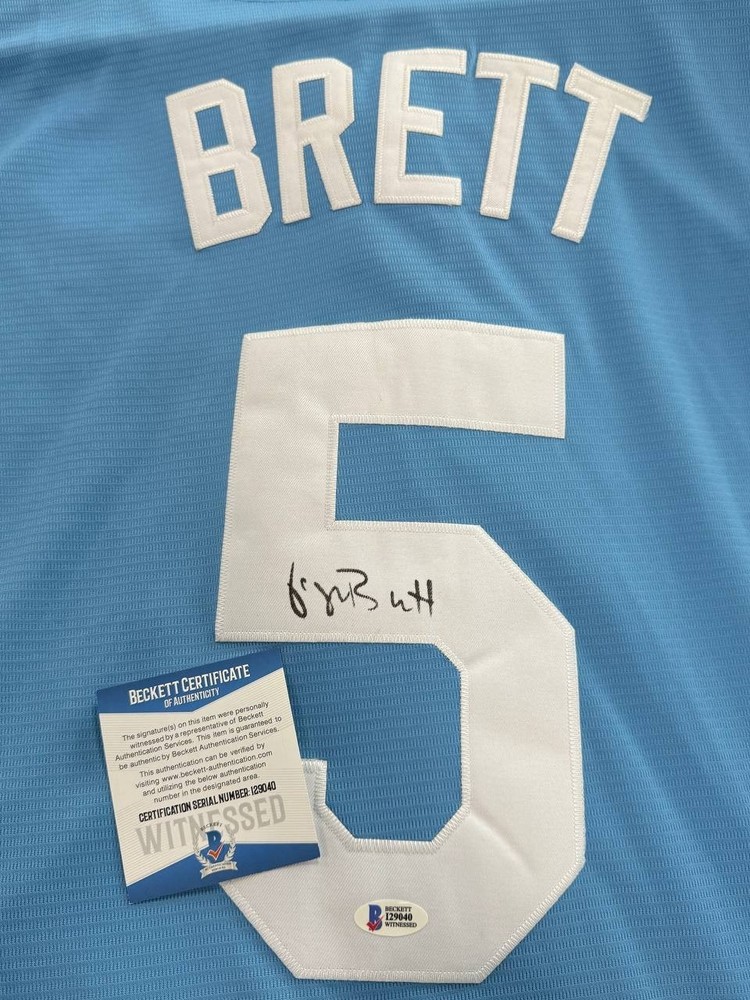 Autographed George Brett Hand Signed Authentic Jersey Size L BAS Authentication