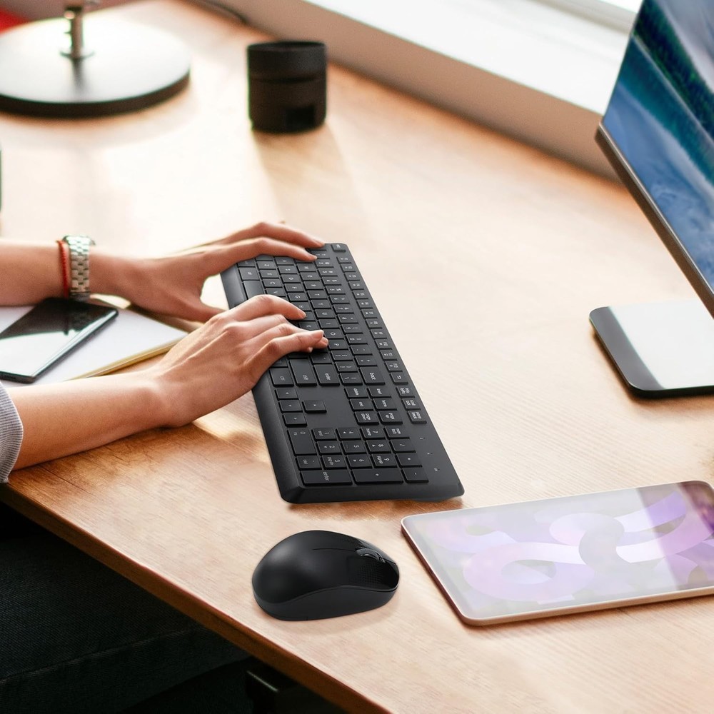 Wireless Keyboard and Mouse Combo for Windows 2.4G Full-Sized External Cordless