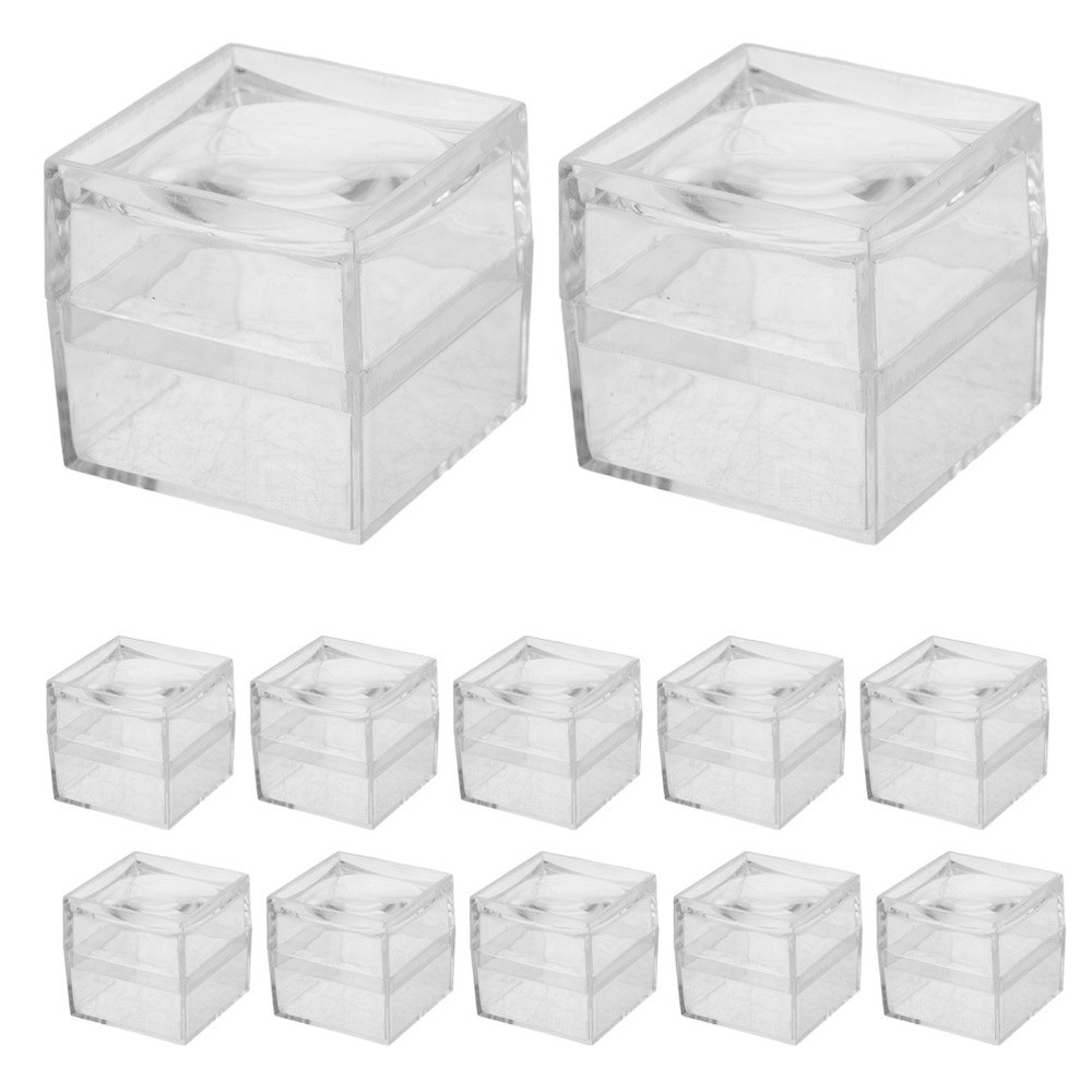 20 Pcs Crystal Viewer Box Jewelry Transparent Specimen Boxes Tiny