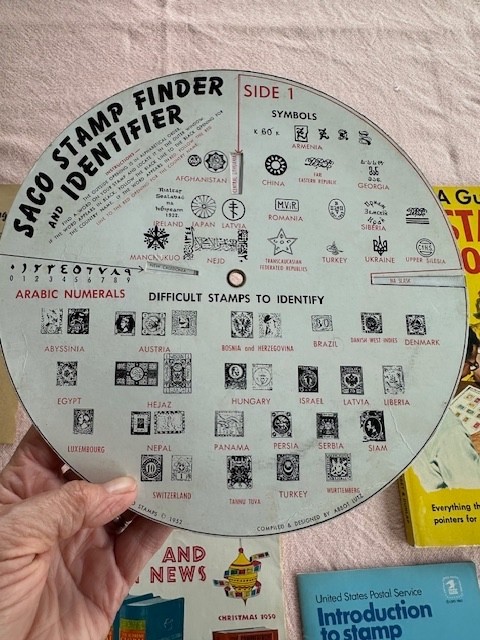 1950's 1960's Stamp Collecting Ephemera, 1952 Saco Stamp Finder Wheel