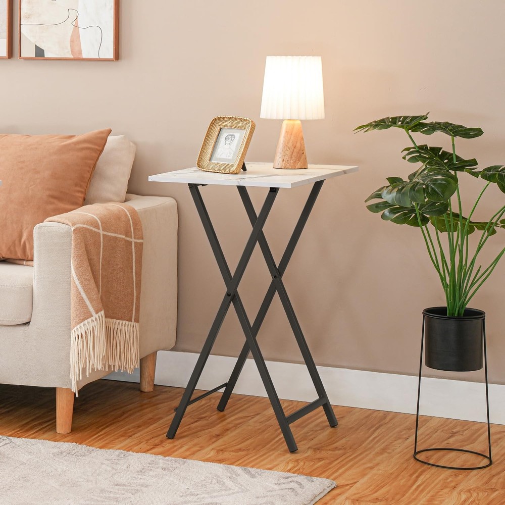 Folding TV Tray, Stable Snack Table for Small Space, Portable Sofa Side Table...