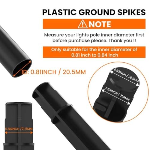 10Pcs 8.26 Inch Solar Light Stakes ABS Plastic Ground Spikes Replacement