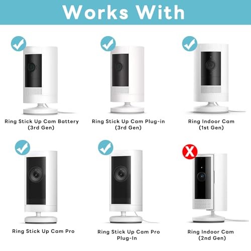 2 Pack Ring Camera Mount Bracket for Ring Stick Up Cam, Ring Outdoor Cam White