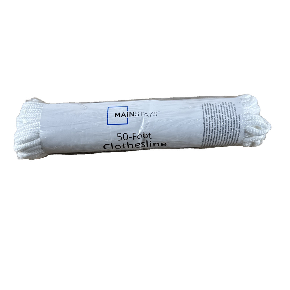 NEW SEALED MAINSTAYS White Clothesline 50ft