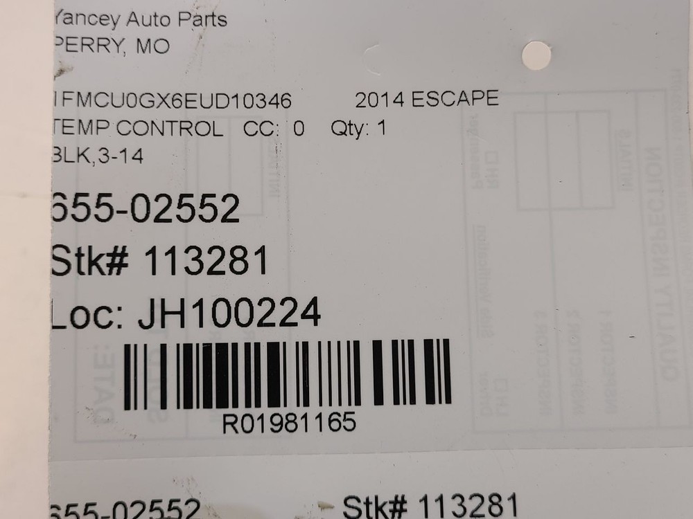 A/C Selector Switch fits 2014 Ford Escape Front manual temperature control