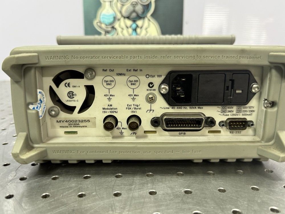Agilent 33120A 15MHz Function Arbitrary Waveform Generator Tested Knob Missing