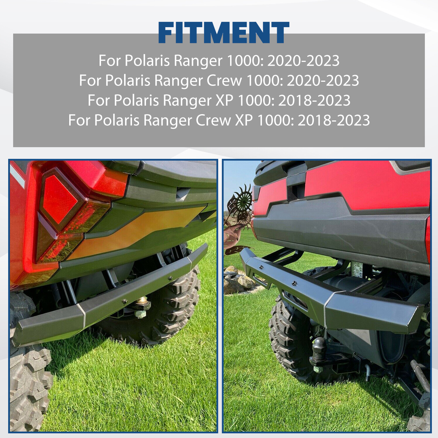 For Polaris Rear Bumper Brushguard 2018-2024 Ranger 1000 Crew XP #2882529