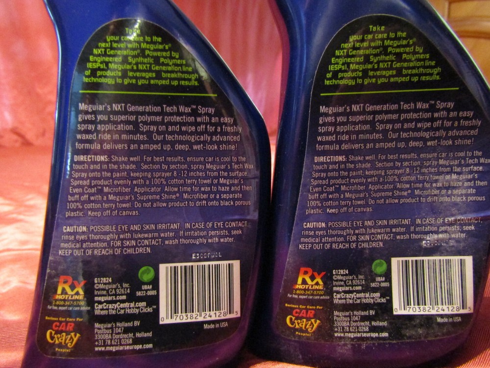 ( 2-BOTTLES ) Meguiars NXT Generation Tech Wax Spray 2 BOTTLES (24 oz.) EACH