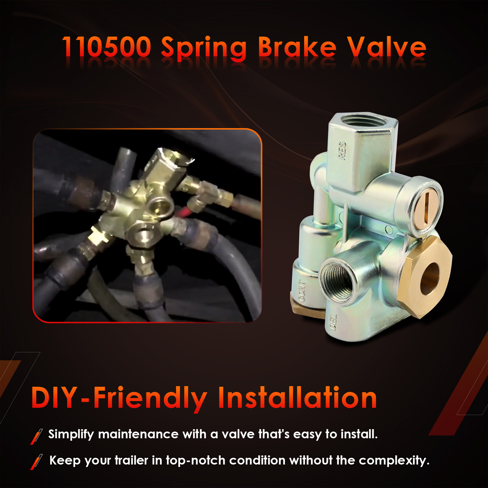 Trailer Spring Parking Brake Control Valve Replaces Sealco 110500 110500X 065438