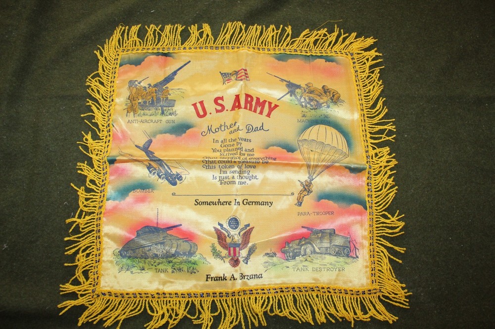 Original WW2 U.S. Army "Somewhere in Germany" Pillow Cover, Named to Soldier