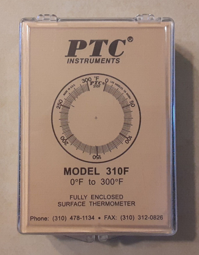 PTC Instruments 310F Surface Thermometer 0-300F Degrees Vintage Model w/ Case