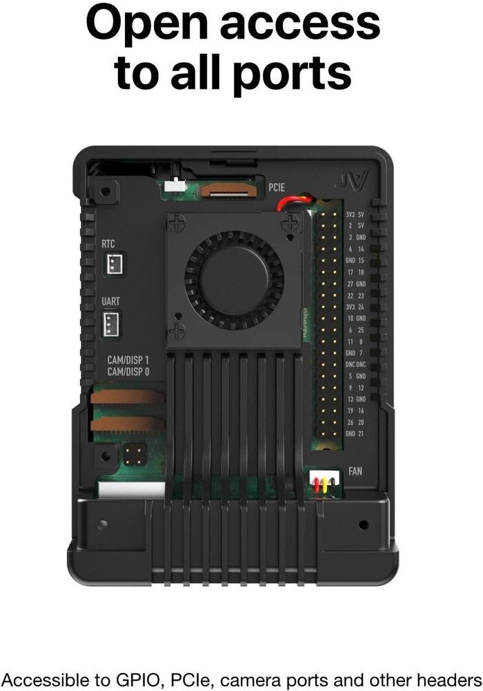Argon NEO 5 Aluminum Cooling Case for Raspberry Pi 5 | Black Finish