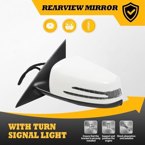 Driver Side Mirror Assembly Compatible with CLA250 CLA45 AMG 2014 Left White