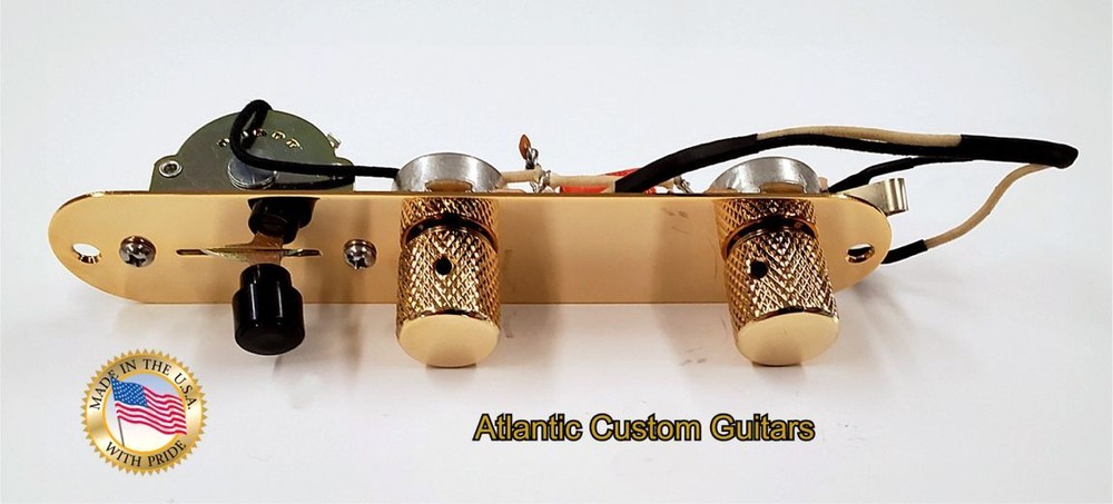 Tele Loaded Control Plate with Premium 3-way or 4-way harness and Knobs