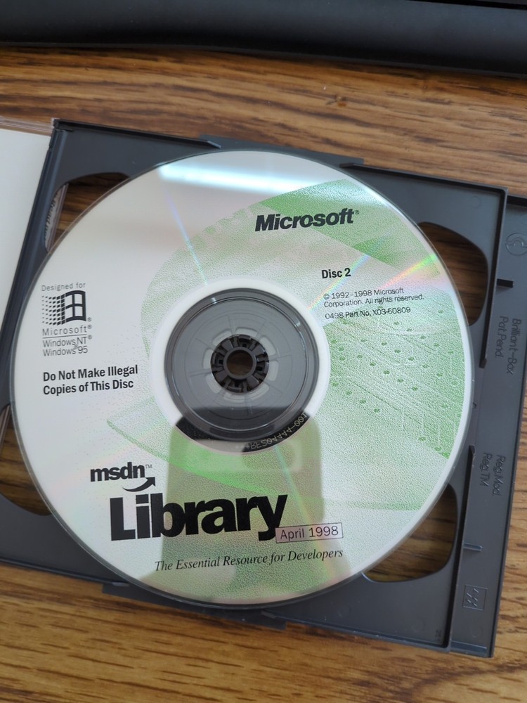 Microsoft MSDN library april 1998 - 2 cds