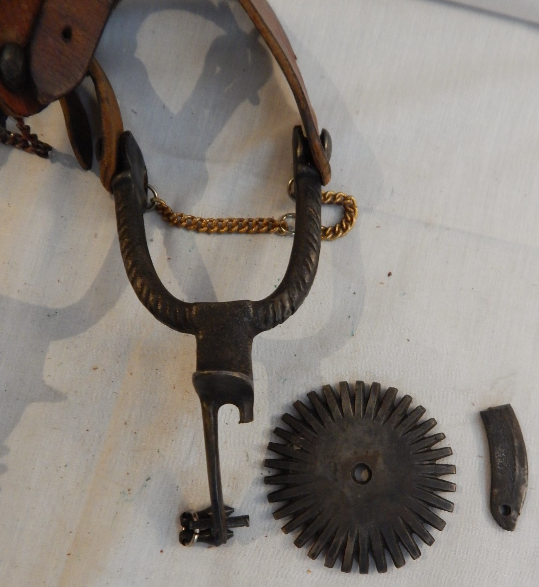 Vintage Cast Iron Large Rowel Western Cowboy Spurs - 108