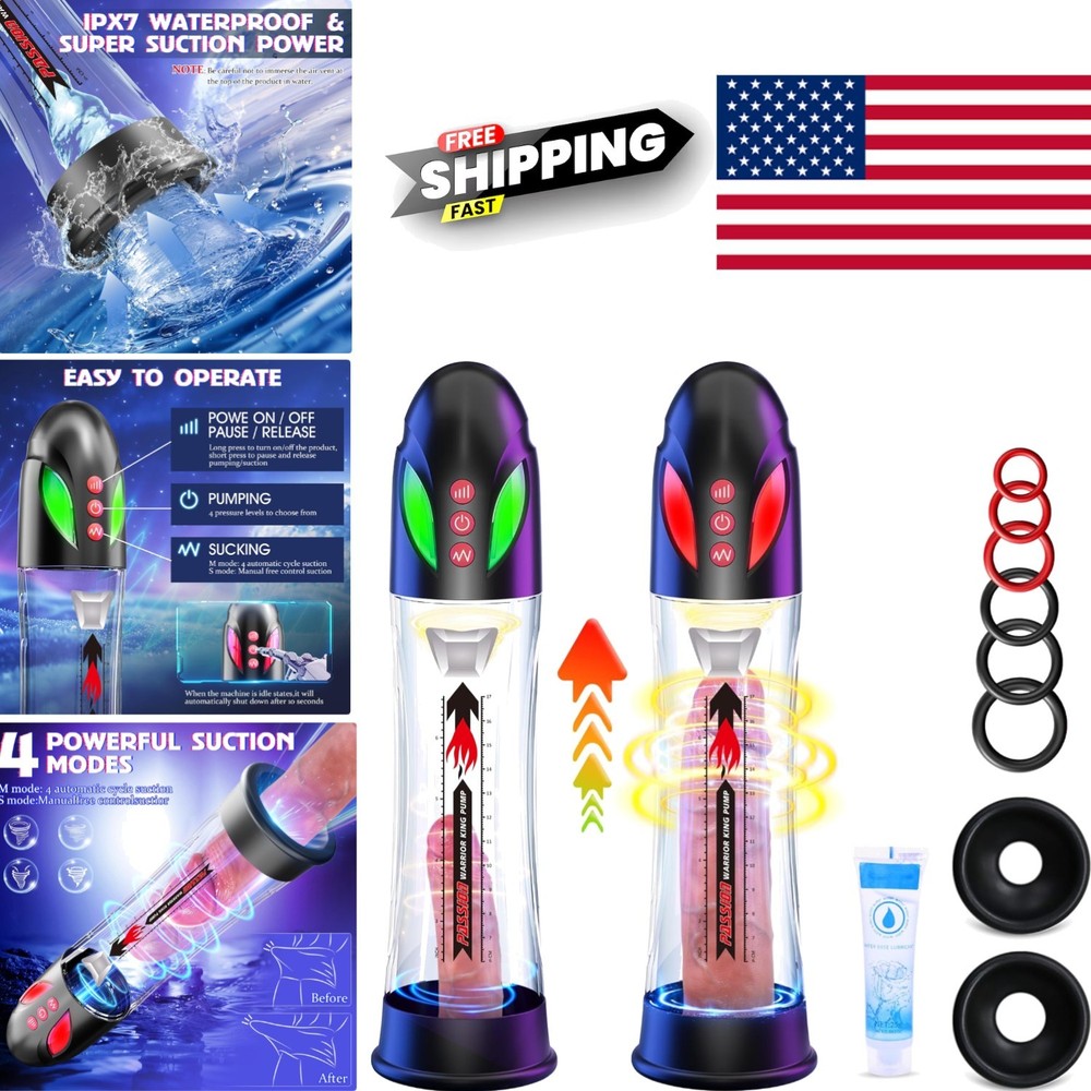 Personalized Electric Penis Pump with Silicone Rings and User Friendly Features