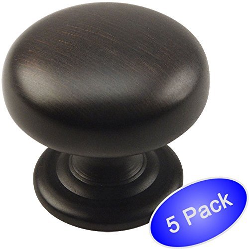 *5 Pack* Cosmas Cabinet Hardware Oil Rubbed Bronze Round Knobs #5737ORB
