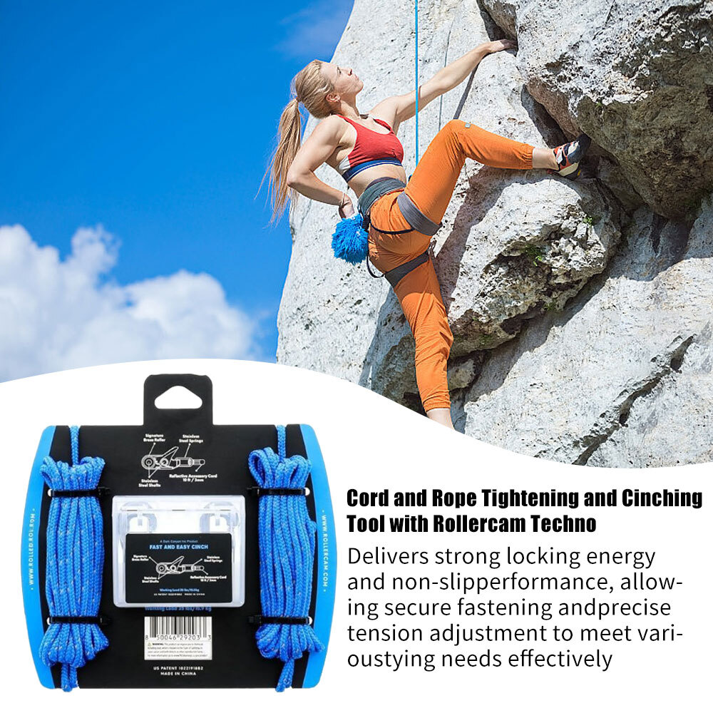 Non-slip Cord and Rope Tightening and Cinching Tool with Rollercam Techno 2025