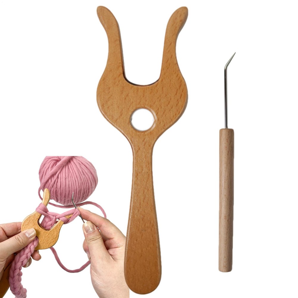 Knitting Fork Loom Hook Bone Lucet Knitting Fork Braiding Tool Making Weaving
