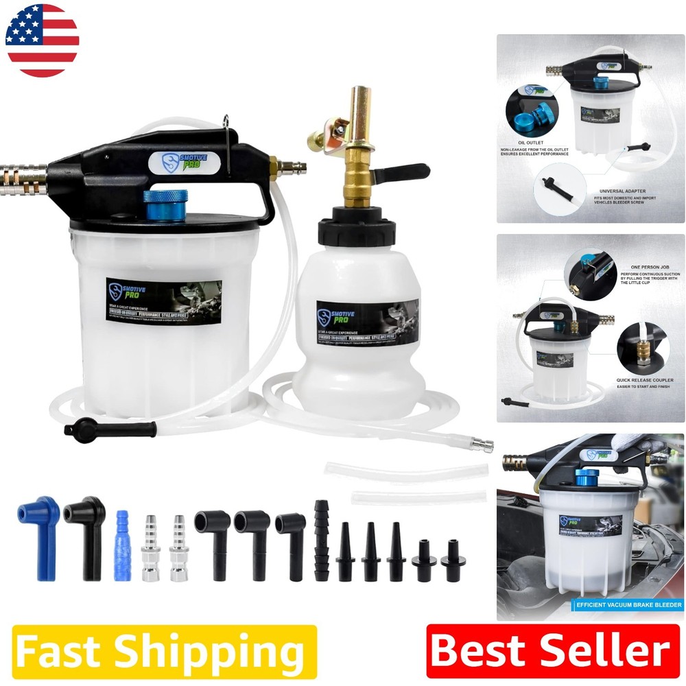 Hands-Free 2L Pneumatic Brake Bleeder - Auto Fluid Extractor Tool