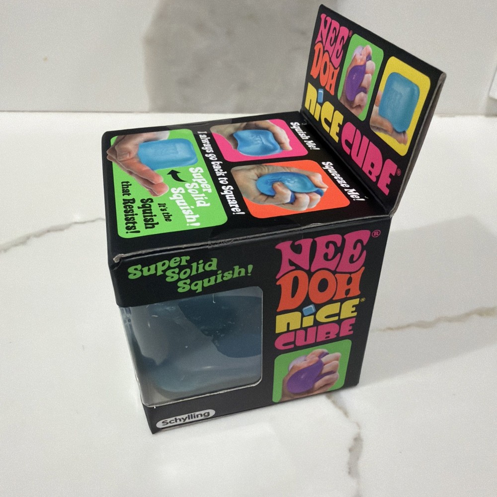 NeeDoh Nice Cube Blue - Super Solid Squish Blue NEE DOH
