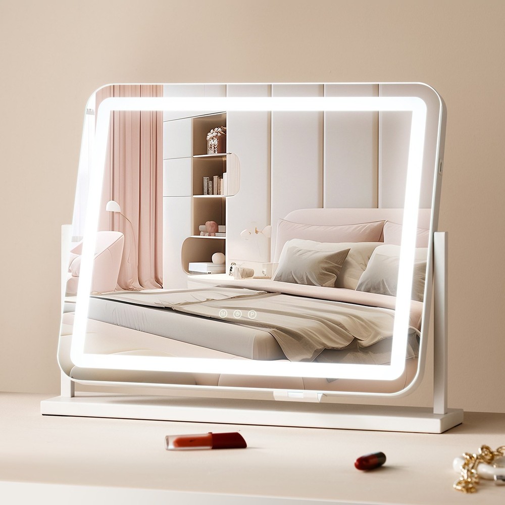 Vanity Mirror with Lights, Three Color Lighting Modes, Lighted Makeup LED Mirror