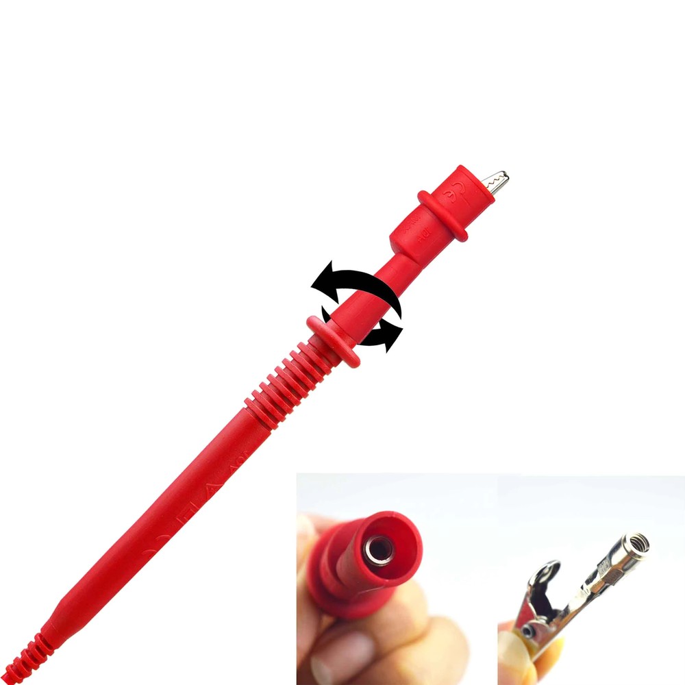 ZIBOO KIT-14 Replacement Test Lead Set Right Angle,with Threaded Alligator Clips
