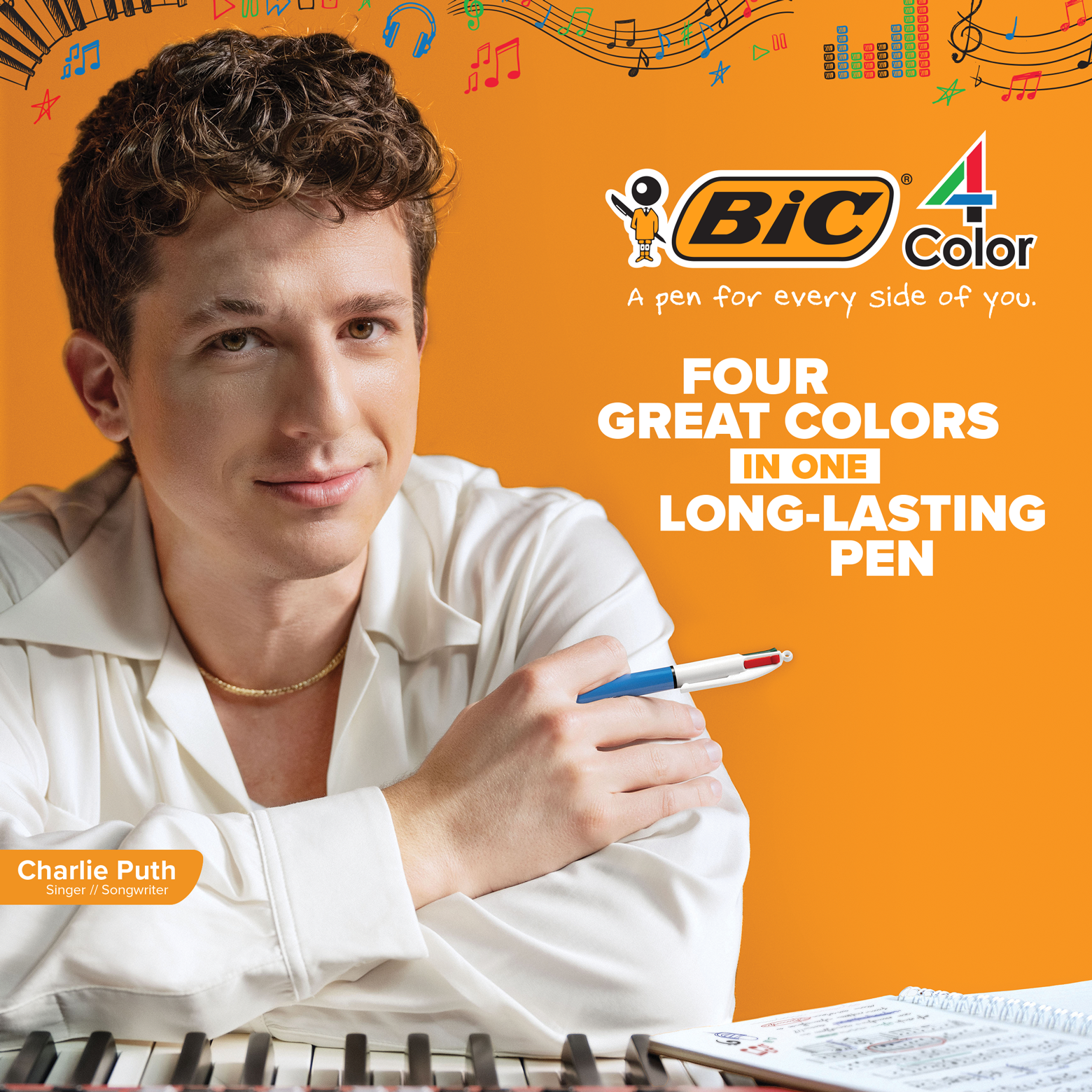 BIC 4-Color Original Retractable Ball Pen, Assorted, 12 Pack
