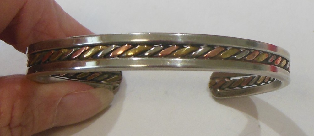 Silver-tone Silver & Copper Cuff Bracelet