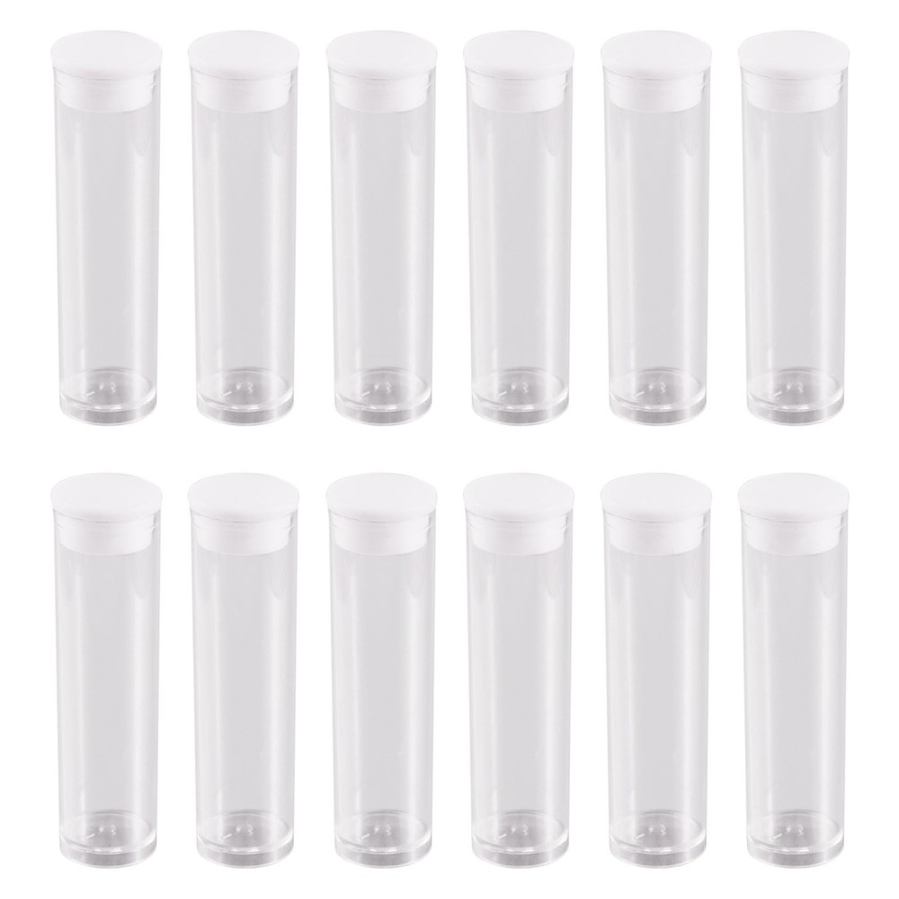 100Pcs Transparent Clear Plastic Small Empty Storage Tubes Bead Container Set