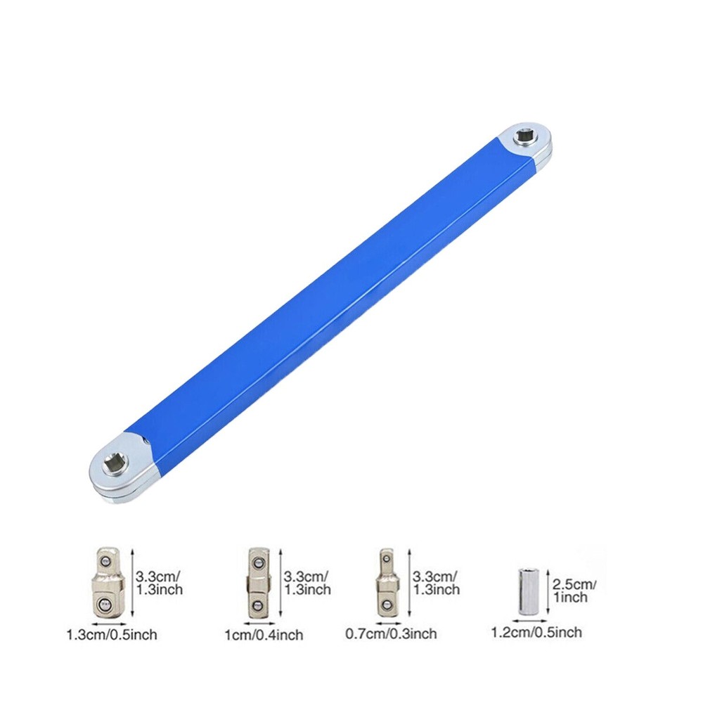 1/2PCS Spanner Extension Wrench Set Offset Ratchet Spanner Extender w/ Adapters