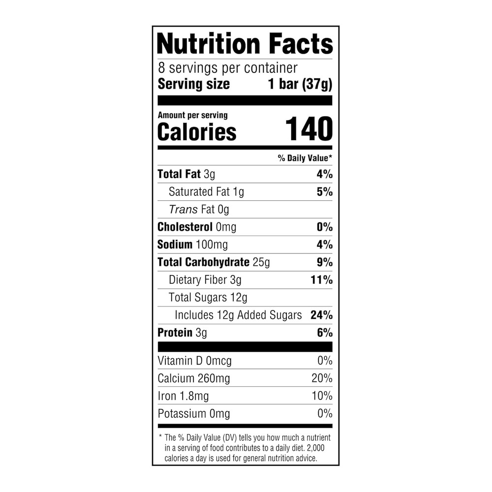 , Fruit & Grain Cereal Bars, Raspberry, 1.3 Oz, 8 Ct