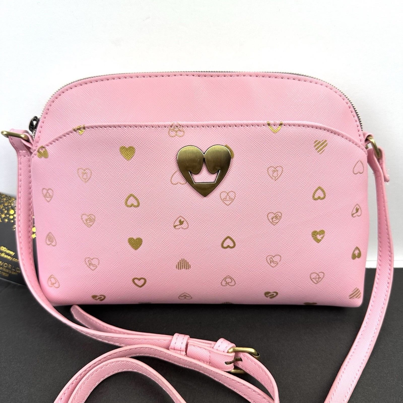 Disney Princess Crossbody Bag Pink Gold Hearts Limited Edition Purse Brand New