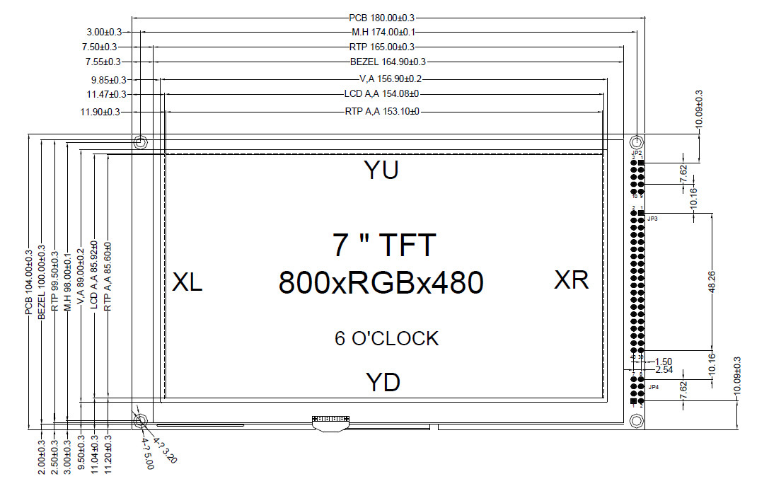 7"inch TFT LCD Module w/Multi-Capacitive Touch Screen Panel,I2C,SPI,Tutorial