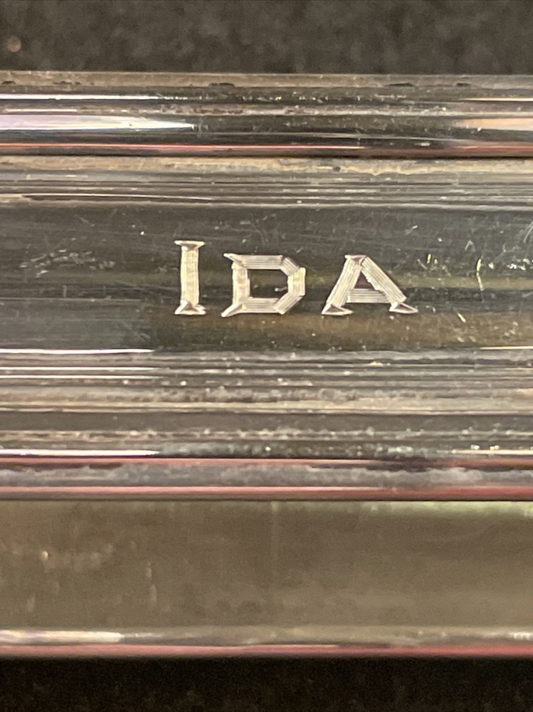 Sterling Silver Napkin Ring Engraved Name “IDA” Webster Great Condition