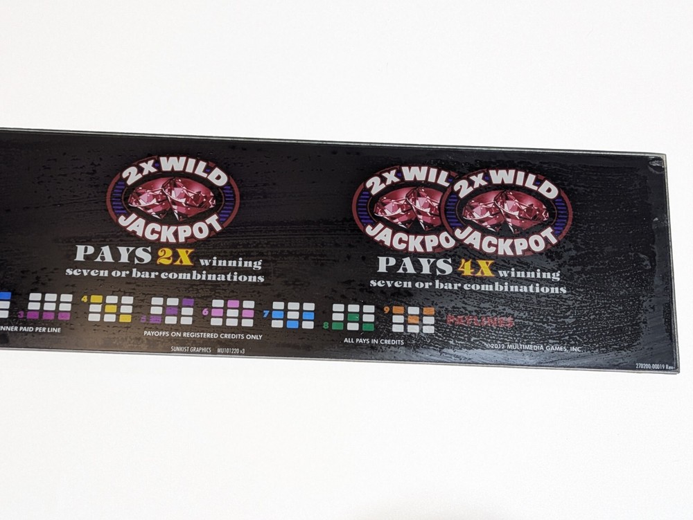Slot Machine Glass Panel Replacement Part or Display Piece 18" x 4"