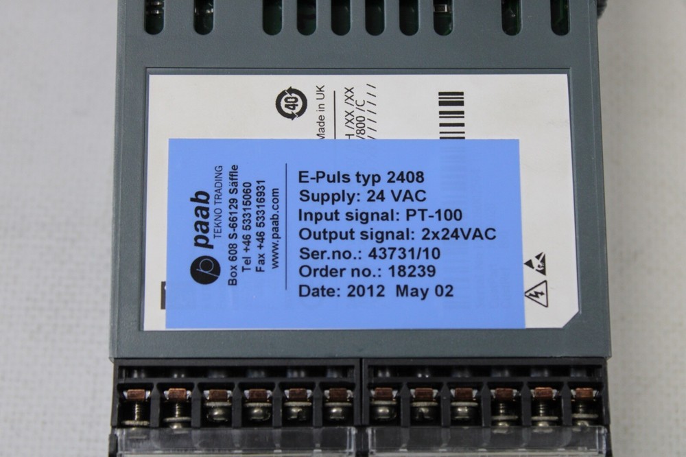 Paab E-Puls Typ :2408 Temperature Controller E-Puls type 2408