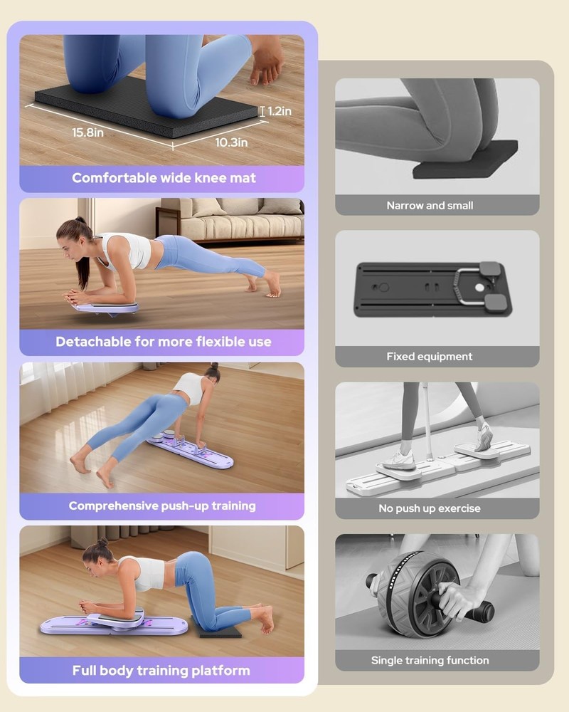 Pilates Reformer Board-Multifunctional Foldable Arm Abdominal Board Core Trainer