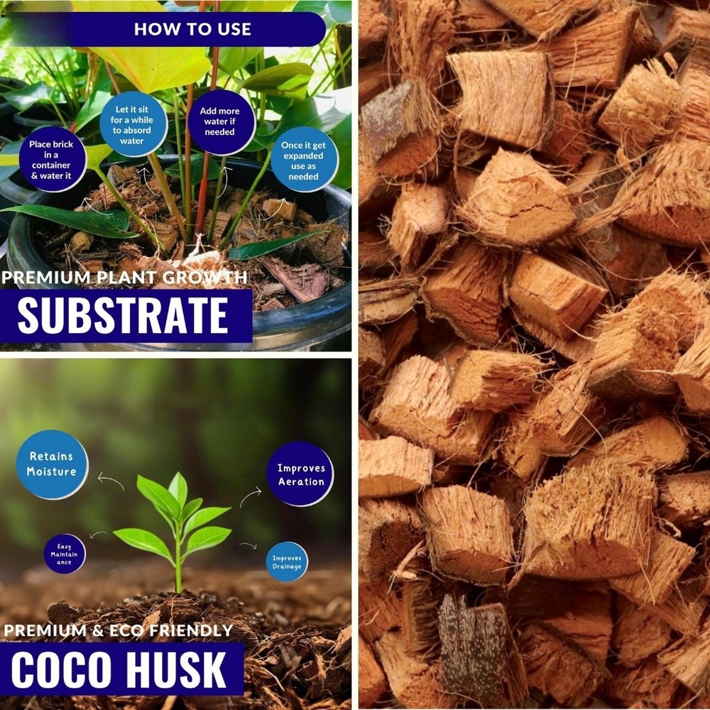 10LB CocoCoir Chunk - 100% Organic Compressed Blocks