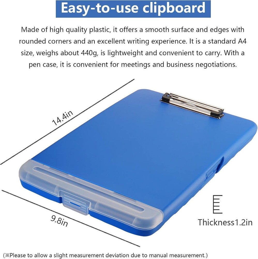 Multi-Functional A4 Plastic Clipboard with Storage - Ideal for Professionals