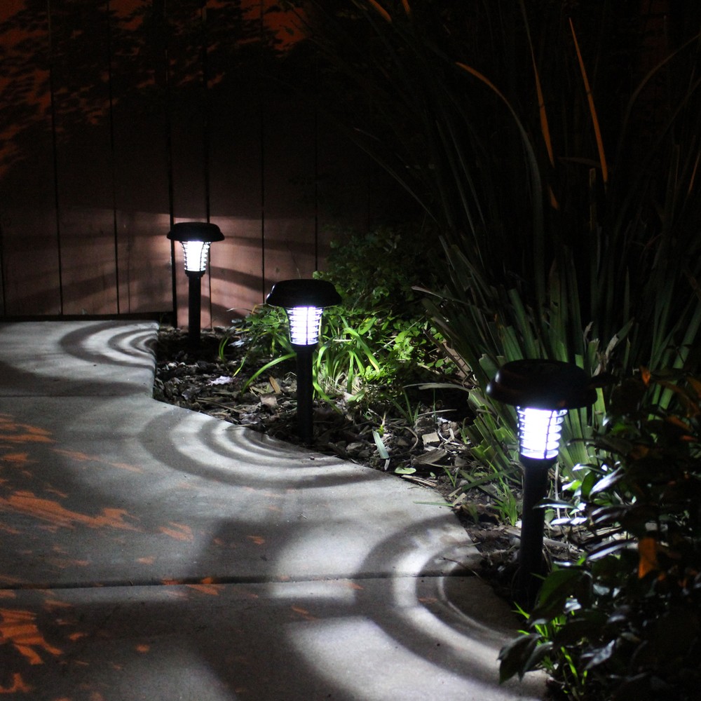 BlueDot Solar LED Light & UV Bug Zapper- Light-up + Kill mosquitoes - 2 Pack