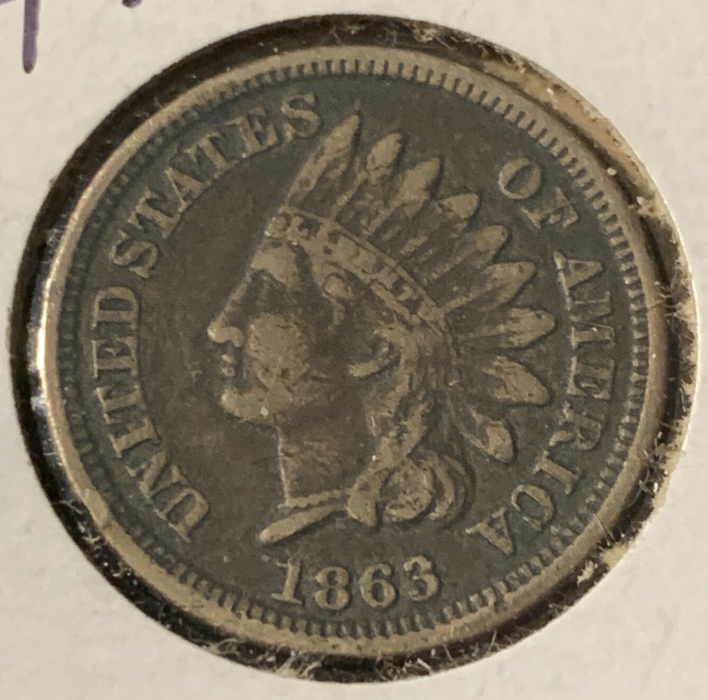 1863 Fine-VF Indian Head Cent