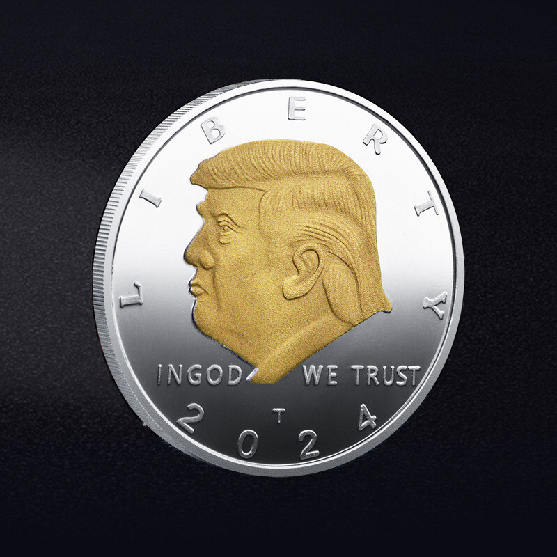 1 Pcs 45th Commemorative Coin 2024 Donald Trump Plated EAGLE President SAVE Gold