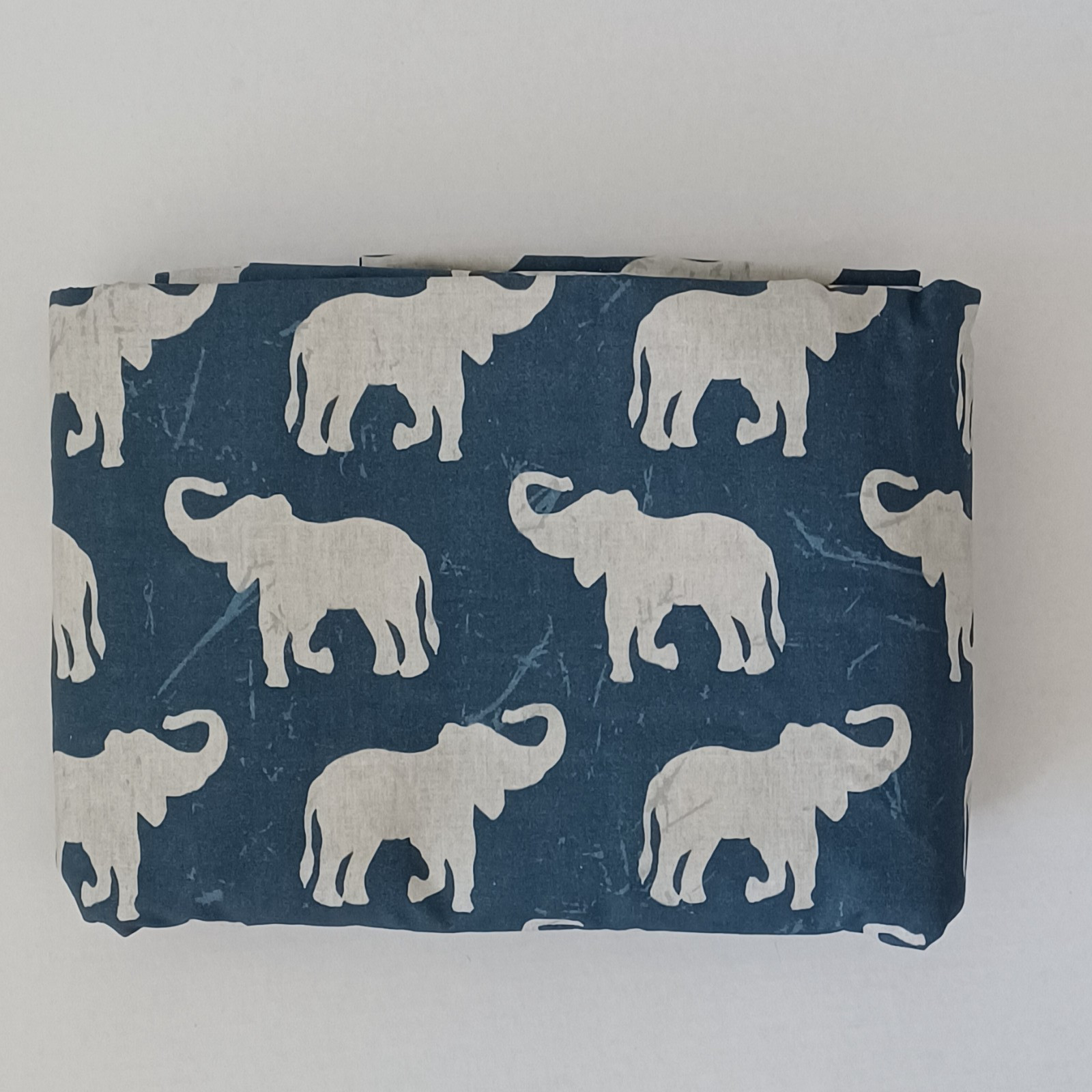 Pottery Barn Elephant F/Q Duvet Cover Blue Gray Neutral Marketing Sample