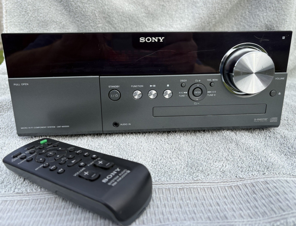 Sony CMT-MX500i Desktop Micro System W/ iPod Dock Deck & Remote - TESTED